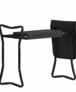 Flash Furniture - Assisi Garden Kneeler & Tool Pouch - Padded Bench/Seat for Kneeling/Sitting - Black