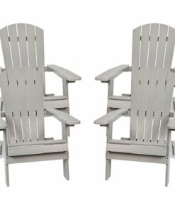 Flash Furniture - Charlestown Adirondack Chair (set of 4) - Gray 0