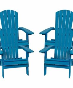 Flash Furniture - Charlestown Adirondack Chair (set of 4) - Blue 0