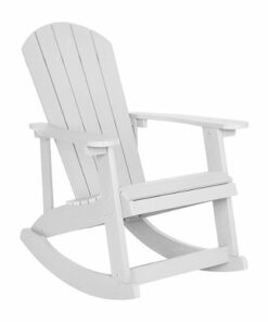 Flash Furniture - Savannah Adirondack Style Poly Resin Wood Rocking Chair for Indoor/Outdoor Use - White