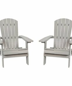 Flash Furniture - Charlestown Adirondack Chair (set of 2) - Gray 0
