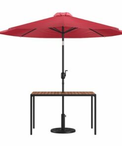 Flash Furniture - Lark Outdoor Rectangle Modern  3 Piece Patio Set - Red