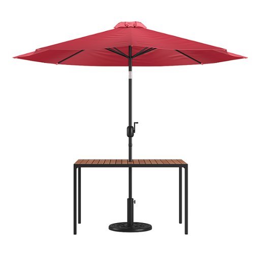 Flash Furniture - Lark Outdoor Rectangle Modern  3 Piece Patio Set - Red