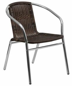 Flash Furniture - Lila Patio Chair - Aluminum and Dark Brown