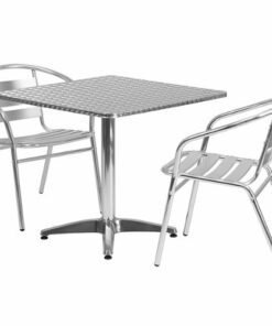 Flash Furniture - Lila Outdoor Square Contemporary 3 Piece Patio Set - Aluminum 0