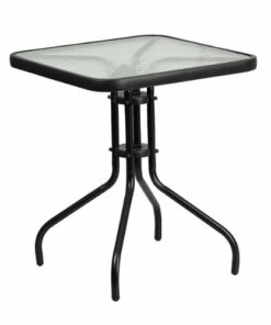 Flash Furniture - Barker Contemporary Patio Table - Clear/Black 0