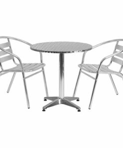 Flash Furniture - Lila Outdoor Round Contemporary 3 Piece Patio Set - Aluminum 0