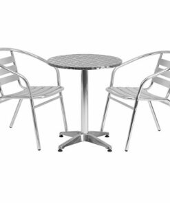 Flash Furniture - Lila Outdoor Round Contemporary 3 Piece Patio Set - Aluminum 1