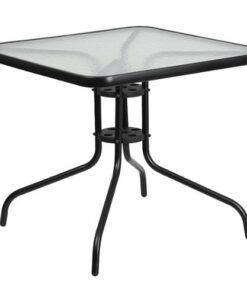 Flash Furniture - Barker Contemporary Patio Table - Clear/Black 1