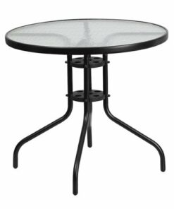 Flash Furniture - Bellamy Contemporary Patio Table - Clear/Black 0