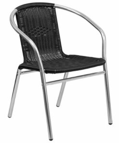 Flash Furniture - Lila Patio Chair - Aluminum and Black