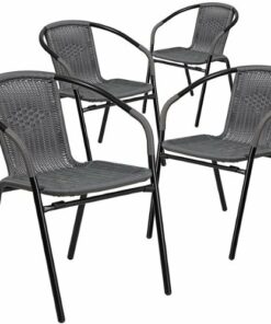 Flash Furniture - Lila Patio Chair (set of 4) - Gray