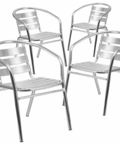 Flash Furniture - Lila Patio Chair (set of 4) - Aluminum 1