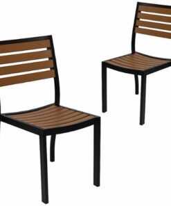 Flash Furniture - Lark Patio Chair (set of 2) - Teak