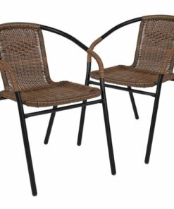 Flash Furniture - Lila Patio Chair (set of 2) - Medium Brown