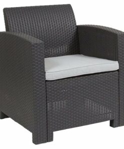 Flash Furniture - Seneca Patio Lounge Chair - Dark Gray