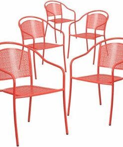 Flash Furniture - Oia Patio Chair (set of 5) - Coral 0