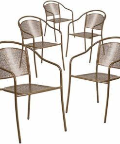 Flash Furniture - Oia Patio Chair (set of 5) - Gold 0