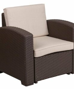 Flash Furniture - Seneca Patio Lounge Chair - Chocolate Brown