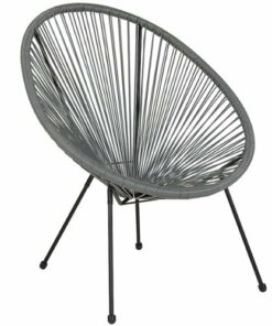 Flash Furniture - Valencia Oval Comfort Take Ten  Contemporary Bungee Bungee Chair - Grey