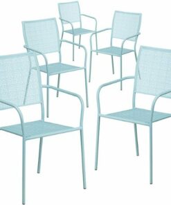 Flash Furniture - Oia Patio Chair (set of 5) - Sky Blue 0