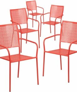 Flash Furniture - Oia Patio Chair (set of 5) - Coral 1