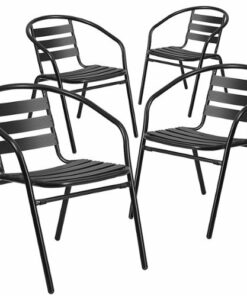 Flash Furniture - Lila Patio Chair (set of 4) - Black 1