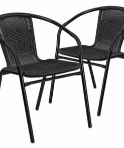 Flash Furniture - Lila Patio Chair (set of 2) - Black