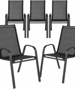 Flash Furniture - Brazos Patio Chair (set of 5) - Black