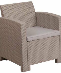 Flash Furniture - Seneca Patio Lounge Chair - Light Gray