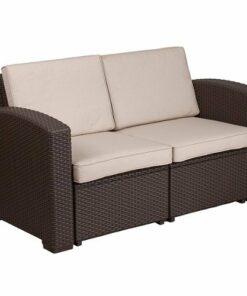 Flash Furniture - Seneca Patio Lounge Loveseat - Chocolate Brown