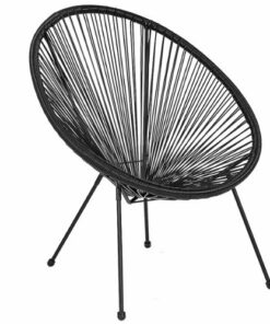 Flash Furniture - Valencia Oval Comfort Take Ten  Contemporary Bungee Bungee Chair - Black