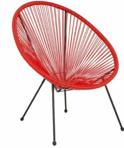 Flash Furniture - Valencia Oval Comfort Take Ten  Contemporary Wicker/Rattan Bungee Chair - Red