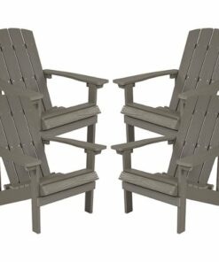 Flash Furniture - Charlestown Adirondack Chair (set of 4) - Gray 1