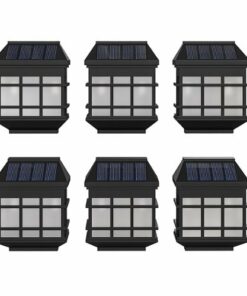 Flash Furniture - Holder Decorative Wall Mount Solar Powered Lighting for Decks and Fencing in Black - Black