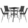 Flash Furniture - Brazos Outdoor Square Modern Steel 5 Piece Patio Set - Black