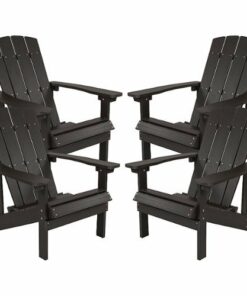 Flash Furniture - Charlestown Adirondack Chair (set of 4) - Slate Gray