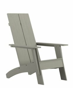 Flash Furniture - Sawyer Modern Dual Slat Back Indoor/Outdoor Adirondack Style Patio Chair - Gray