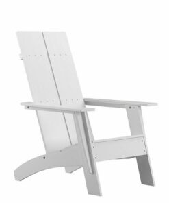 Flash Furniture - Sawyer Modern Dual Slat Back Indoor/Outdoor Adirondack Style Patio Chair - White