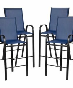 Flash Furniture - Brazos Modern Fabric Patio Barstool (set of 4) - Navy