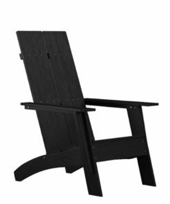 Flash Furniture - Sawyer Modern Dual Slat Back Indoor/Outdoor Adirondack Style Patio Chair - Black