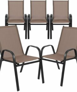 Flash Furniture - Brazos Patio Chair (set of 5) - Brown