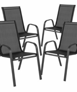 Flash Furniture - Brazos Patio Chair (set of 4) - Black