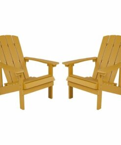 Flash Furniture - Charlestown Adirondack Chair (set of 2) - Yellow