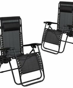 Flash Furniture - Celestial Zero Gravity Chair (set of 2) - Black