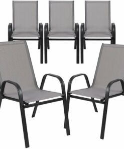 Flash Furniture - Brazos Patio Chair (set of 5) - Gray