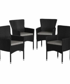 Flash Furniture - Maxim Patio Chair (set of 4) - Black/Gray