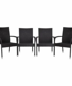Flash Furniture - Maxim Patio Chair (set of 4) - Black