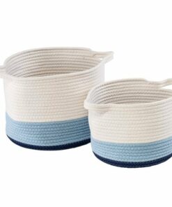 Honey-Can-Do - Nesting Cotton Rope Storage Basket Set Ombré - White 0
