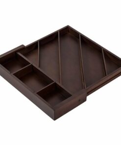 Honey-Can-Do - Expandable Diagonal Bamboo Drawer Organizer with Adjustable Dividers - Walnut